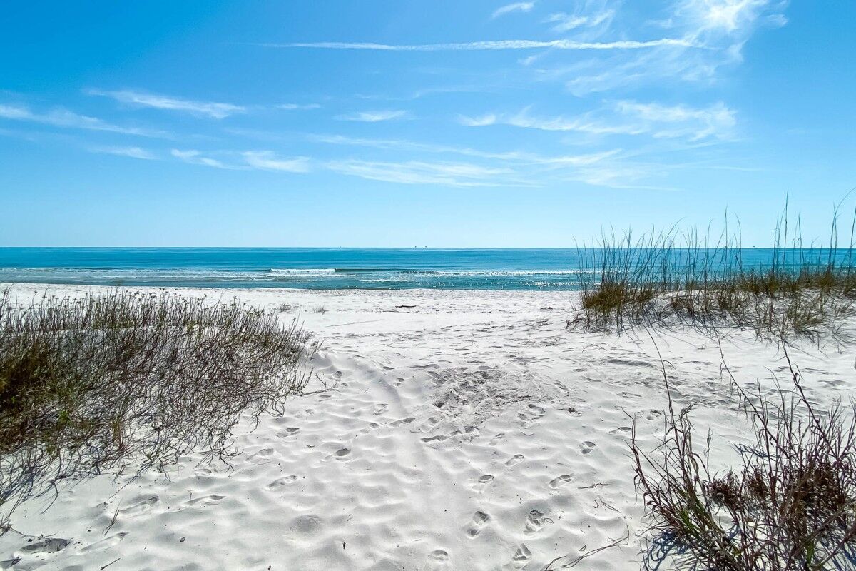 Beach and ocean by Fort Morgan rentals